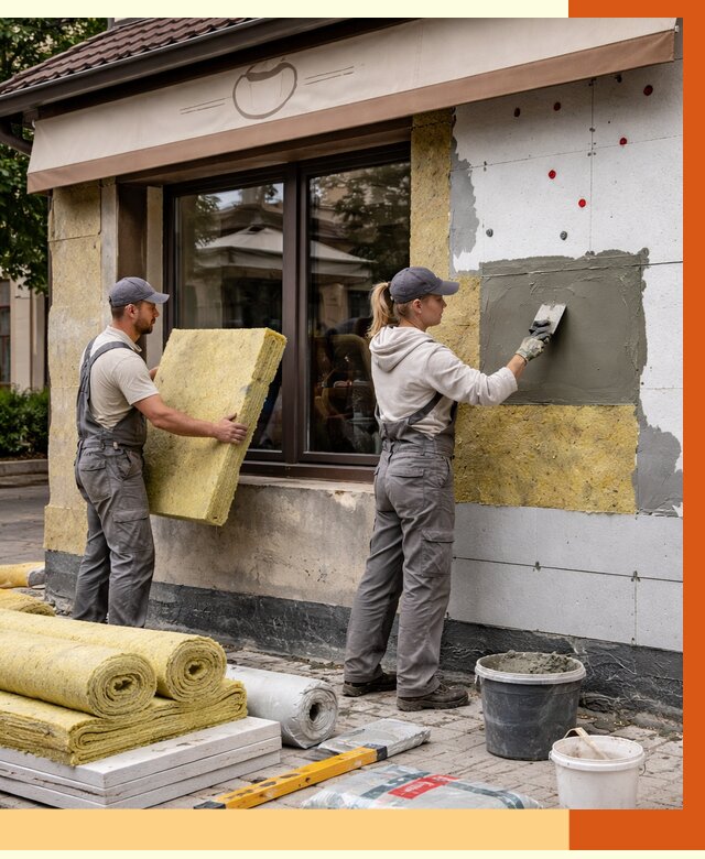 Утепление кафе в Асбесте от 4245 руб/м2 — комплексно под ключ | ТепломастерСбс